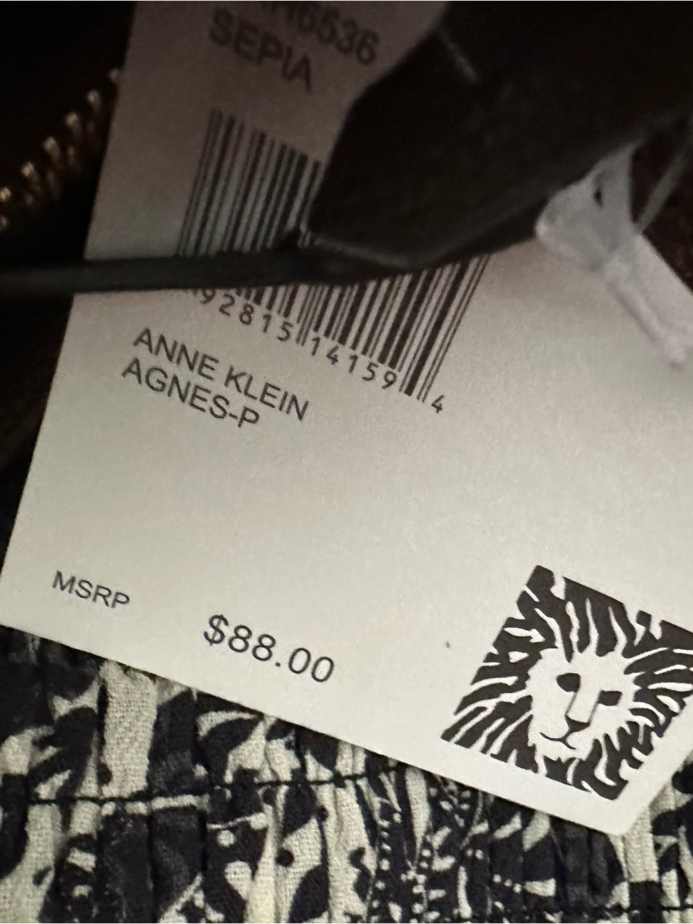 Anne Klein Cream Floral Top-Handle Satchel with Brown Trim - Picture 4 of 6